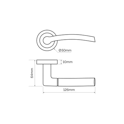 Polished satin stainless steel latch pack for internal doors by JB Kind