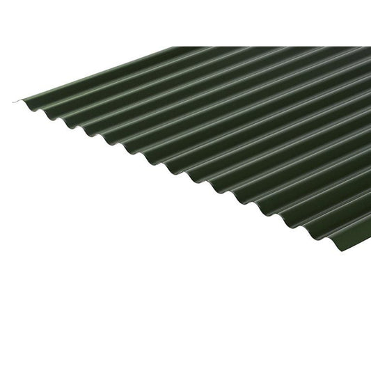 Cladco Corrugated 13/3 Profile PVC Plastisol Coated 0.7mm Metal Roof Sheet Juniper Green - All Sizes