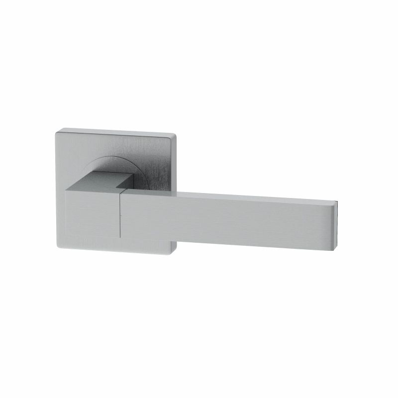 Kama MSB square rose bathroom handle in brushed stainless steel, available in 65mm and 75mm sizes, by XL Joinery.