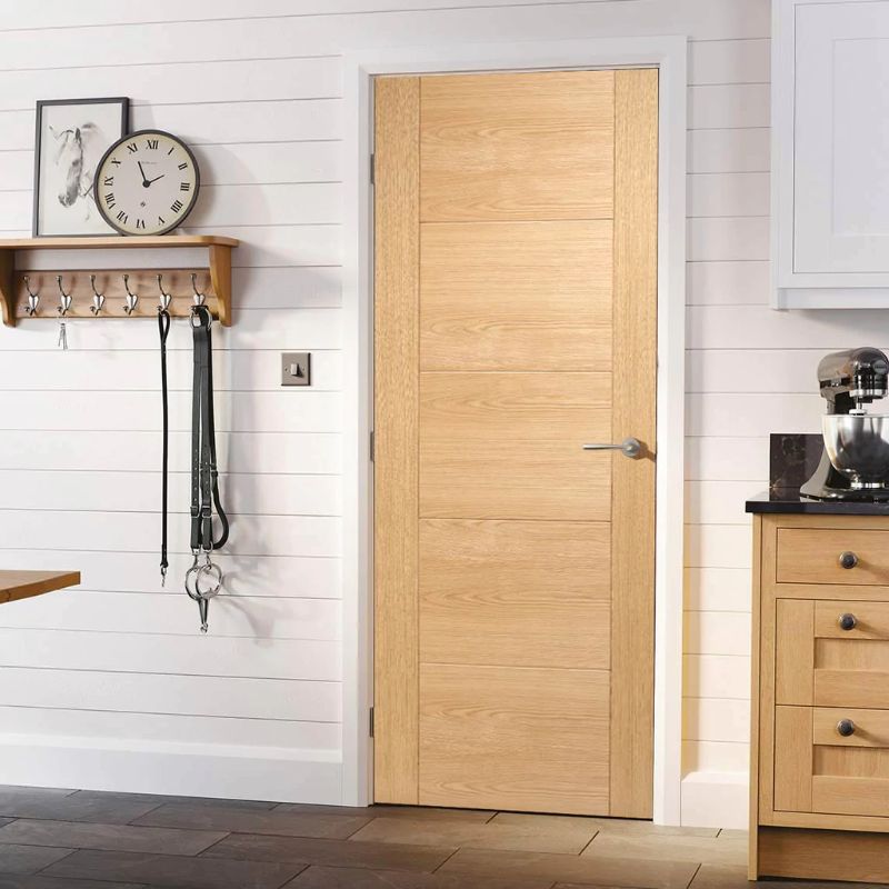 LPD Doors Vancouver Oak Pre-finished FD60 5 Panel Internal Fire Door - 1981 x 762 x 54mm (78" x 30")
