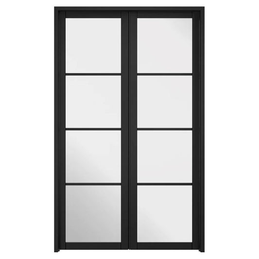 LPD Soho Black Primed Clear Glazed 4L Room Divider - 80in x 49in (2031 x 1246mm)
