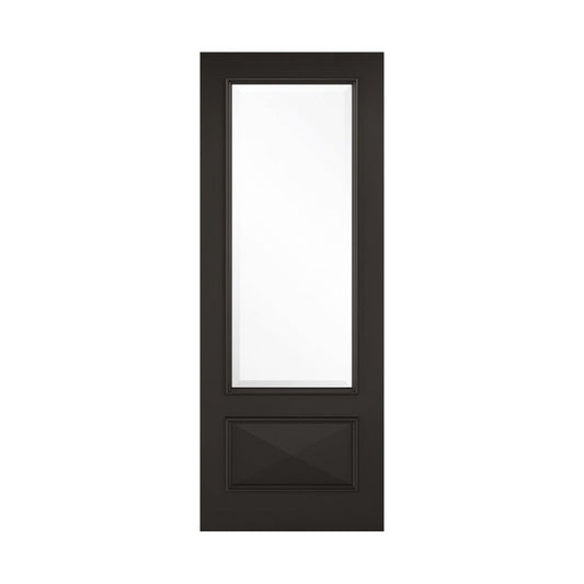 LPD Knightsbridge Black Primed Clear Glazed Internal Door - 78in x 33in (1981 x 838mm)
