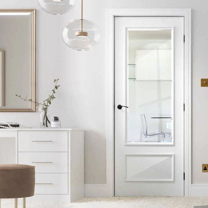 LPD Knightsbridge White Primed Clear Glazed Internal Door - 78in x 27in (1981 x 686mm)
