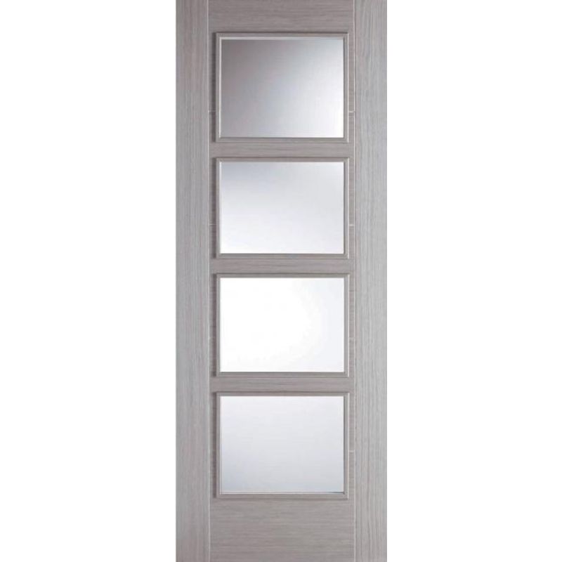 LPD Vancouver Light Grey 4 Lite Glazed Internal Door-80.3in x 28.6in x 40mm (2040 x 726mm)