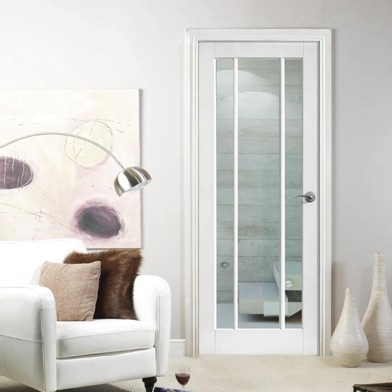 LPD Lincoln White Primed 3 Glass Internal Door-80.3in x 32.5in x 40mm (2040 x 826mm)