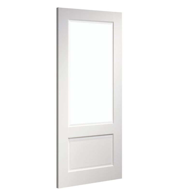 Deanta Madison Clear Bevelled Glaze Interior White Primed Door - 78in x 30in x 35mm (1981 x 762mm)