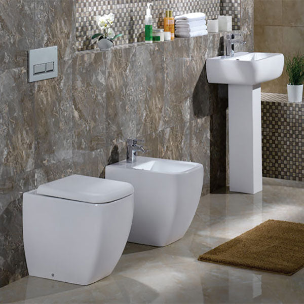 RAK Metropolitan Basin & Full Pedestal 520mm Wide 2 Tap Hole