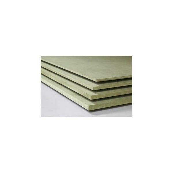 Medite Premium moisture-resistant MDF sheet, 9mm thick, green color, ideal for building materials.