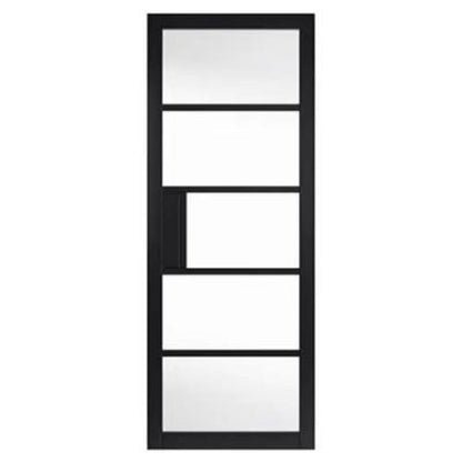 JB Kind Metro Black Painted Clear Glazed Internal Door - 1981mm x 610mm 