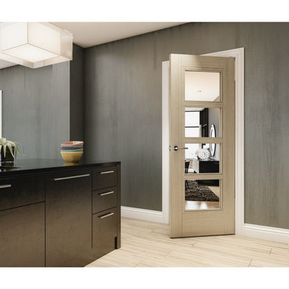 Deanta Montreal Internal Door Light Grey Ash Glazed - 78in x 33in (1981 x 838mm)