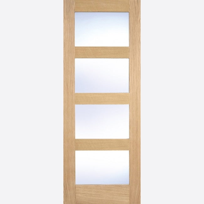 Image for LPD Contemporary Pre-Finished Oak Clear Glazed Internal Door-78in x 27in x 35mm (1981 x 686mm)