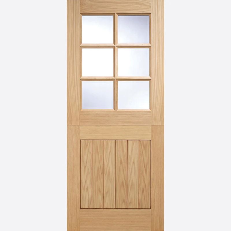 LPD Oak 6 Panel Light External Stable Door 78in x 33in x 44mm (1981 x 838mm)