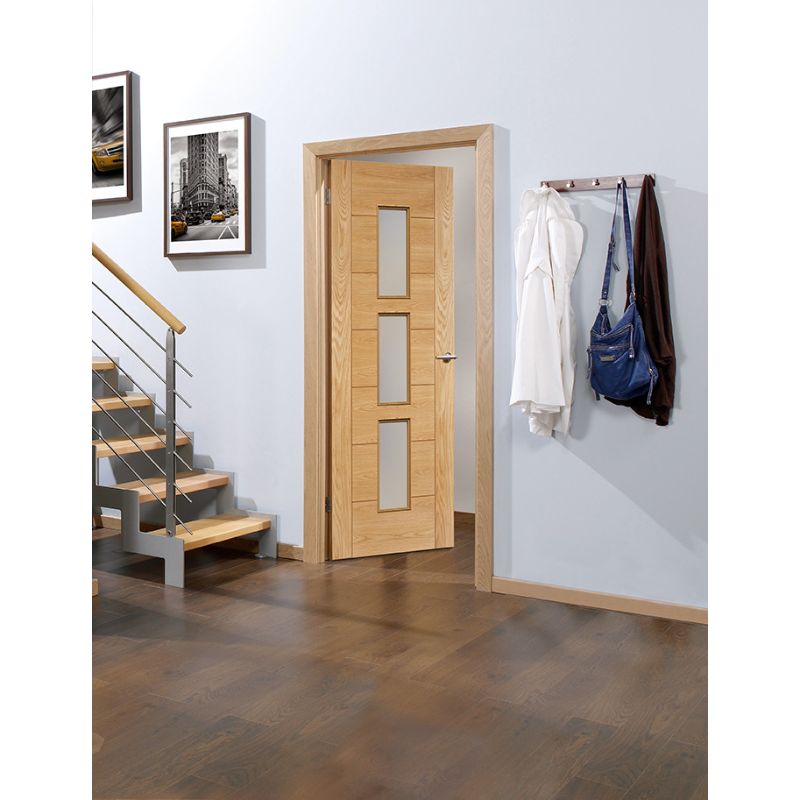 LPD Oak Hampshire Glazed Internal Door-78in x 27in x 35mm (1981 x 686mm)