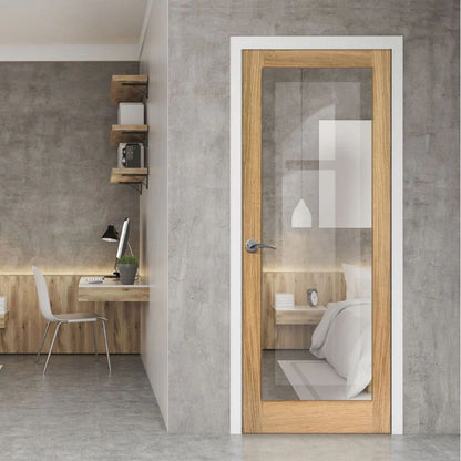 LPD Pattern 10 Oak Clear Glazed Internal Door-80.3in x 32.5in x 40mm (2040 x 826mm)