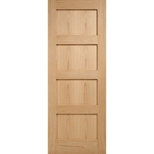 LPD Contemporary Pre-Finished Oak 4 Panel Internal Door-78in x 21in x 35mm (1981 x 533mm)