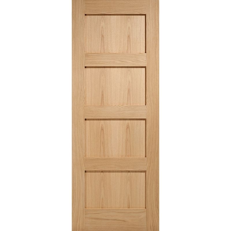 LPD Contemporary Pre-Finished Oak 4 Panel Internal Door-78in x 30in x 35mm (1981 x 762mm)