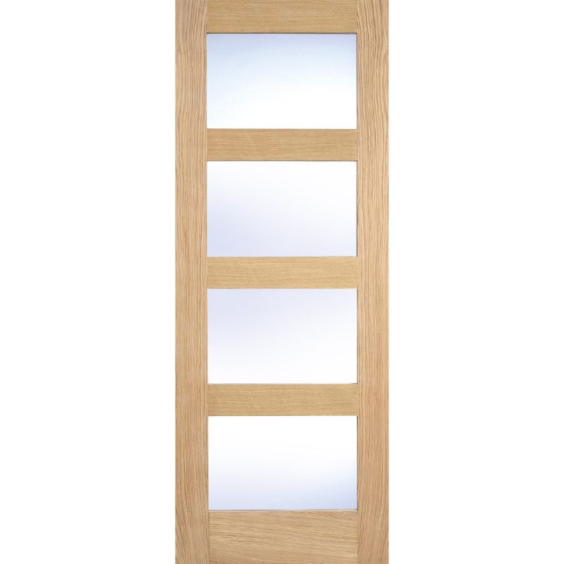 LPD Contemporary Pre-Finished Oak Clear Glazed Internal Door-78in x 30in x 35mm (1981 x 762mm)