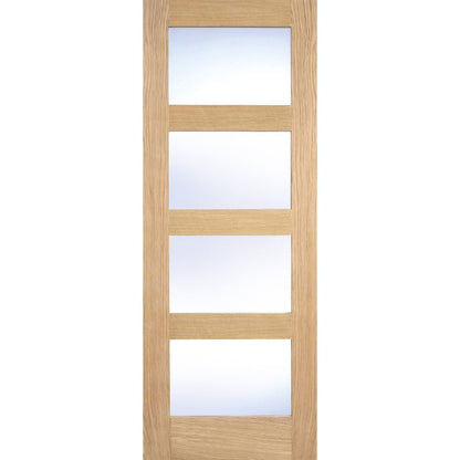 LPD Contemporary Pre-Finished Oak Clear Glazed Internal Door-78in x 30in x 35mm (1981 x 762mm)