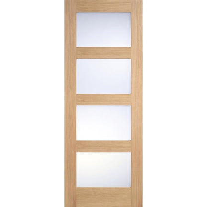 LPD Contemporary Pre-Finished Oak Frosted Glazed Internal Door-78in x 21in x 35mm (1981 x 533mm)