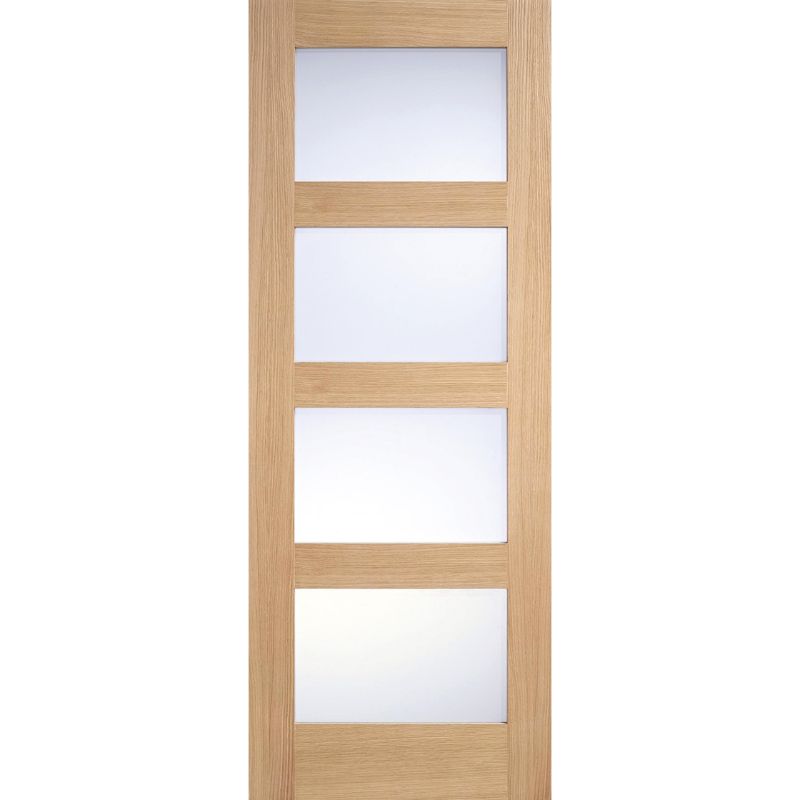 LPD Contemporary Pre-Finished Oak Frosted Glazed Internal Door-80.3in x 32.5in x 40mm (2040 x 826mm)