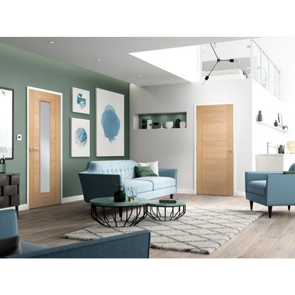 LPD Vancouver Oak Long Lite Glazed Internal Door-78in x 27in x 35mm (1981 x 686mm)