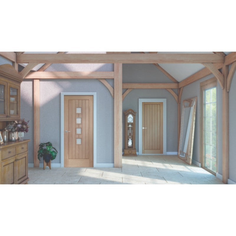 XL Joinery Suffolk Original 4 Light Unfinished Internal Door with Obscure Glass - 1981 x 838 x 35mm (33")