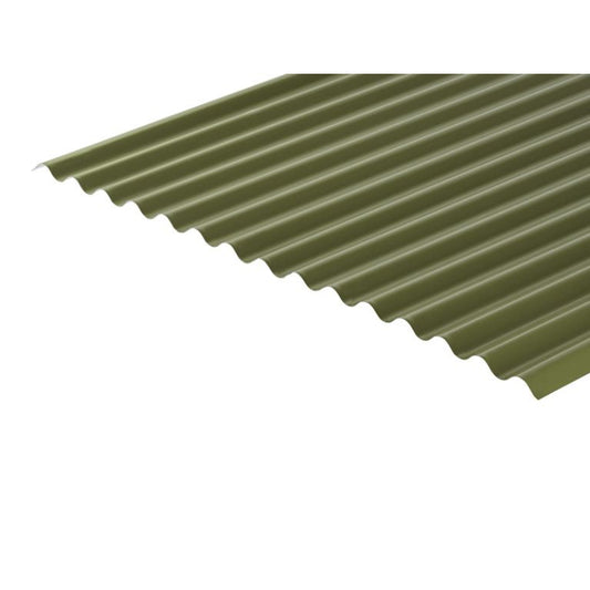 Cladco Corrugated 13/3 Profile PVC Plastisol Coated 0.7mm Metal Roof Sheet Olive Green - All Sizes