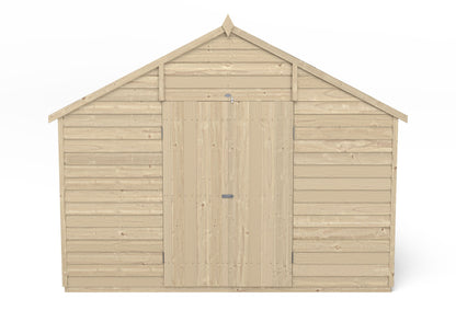 Forest Overlap Pressure Treated Apex Shed - Double Door - 10 x 10ft