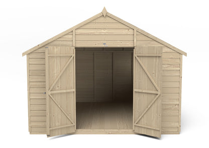 4LIFE Pressure Treated Apex Garden Shed Double Door 10x10ft Overlap