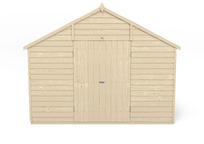4LIFE Pressure Treated Overlap Apex Shed Double Door 10x15ft