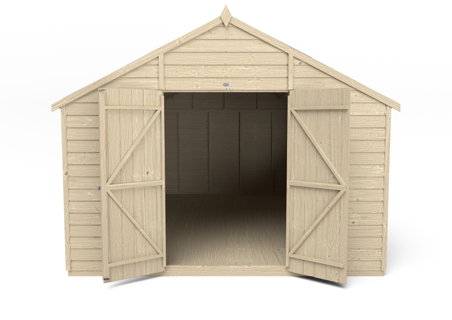 4LIFE Pressure Treated Overlap Apex Shed Double Door 10x15ft