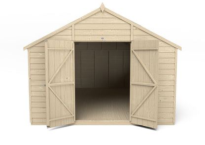 4LIFE Pressure Treated Overlap Apex Shed Double Door 10x15ft
