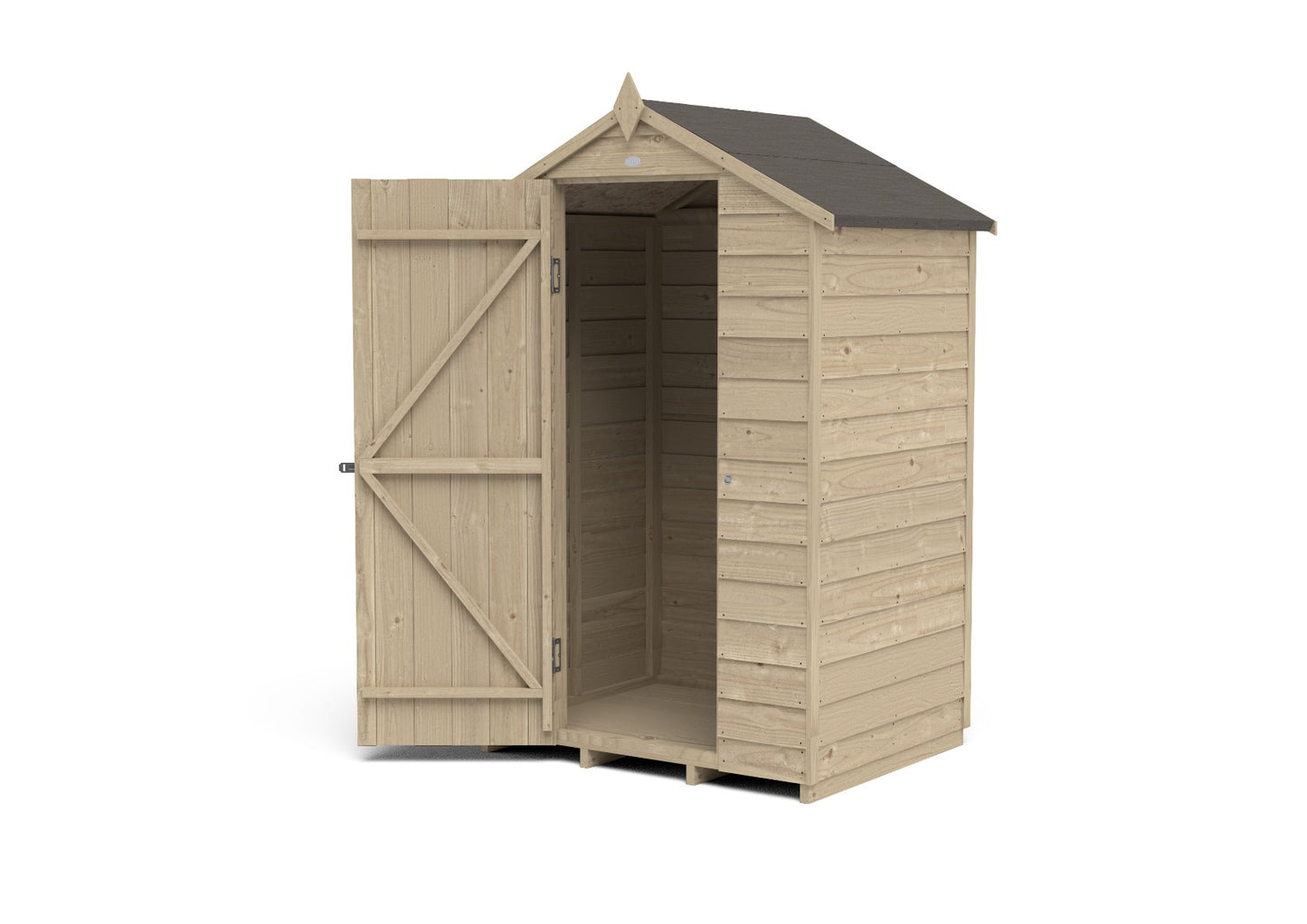 4LIFE Pressure Treated Apex Garden Shed 4x3ft - No Window Overlap