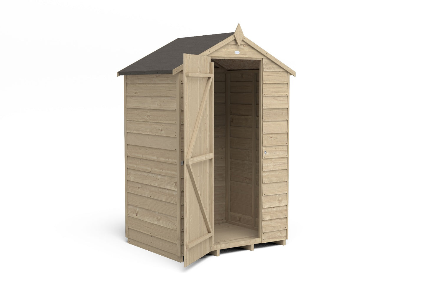 4LIFE Pressure Treated Apex Garden Shed 4x3ft - No Window Overlap
