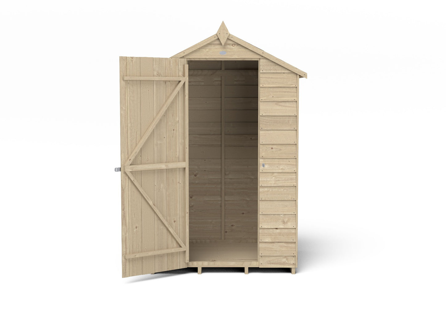 4LIFE Pressure Treated Apex Garden Shed 4x3ft - No Window Overlap
