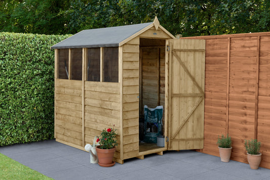 4LIFE Pressure Treated Apex Garden Shed 6x4ft - 4 Windows