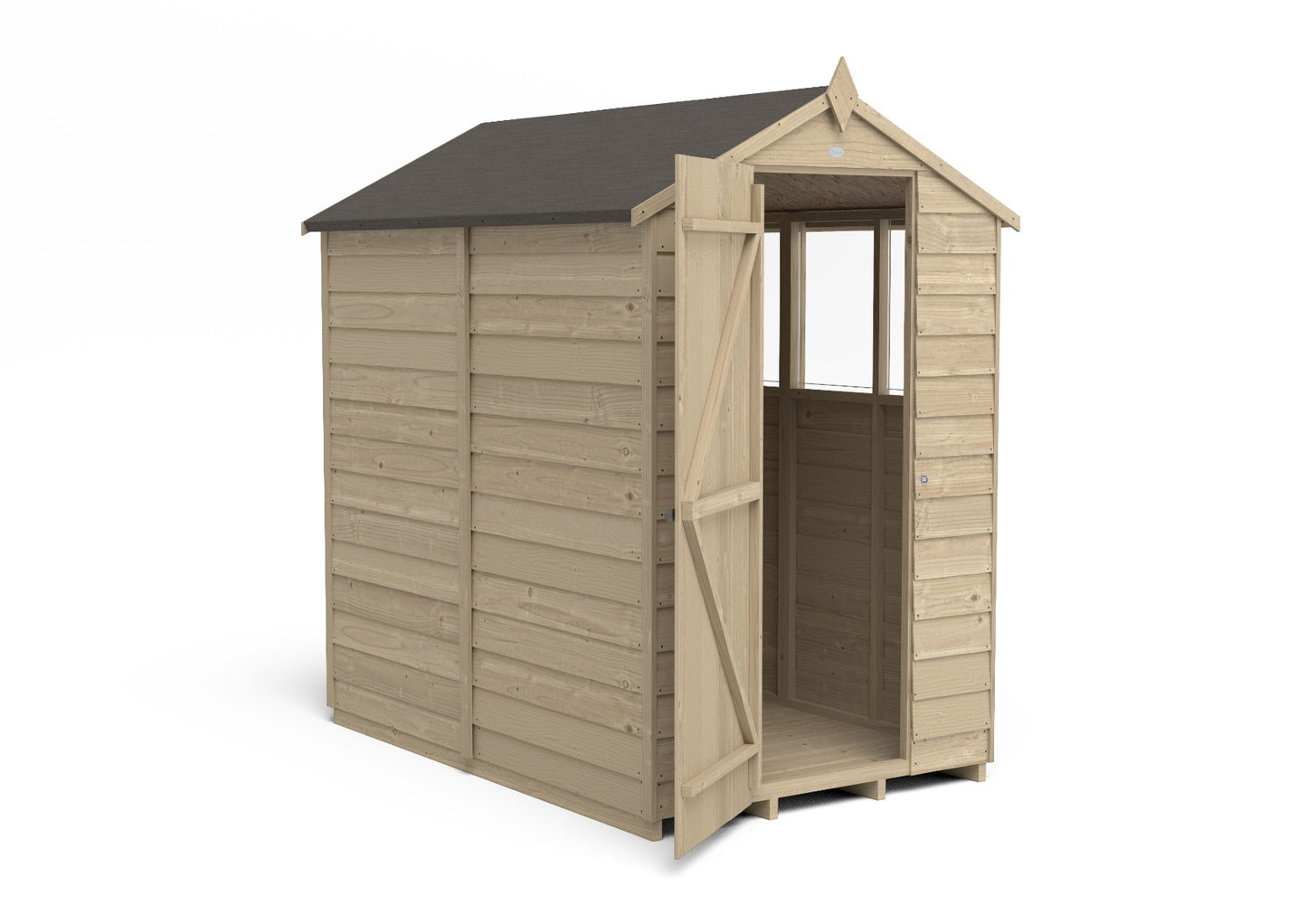 4LIFE Pressure Treated Apex Garden Shed 6x4ft - 4 Windows
