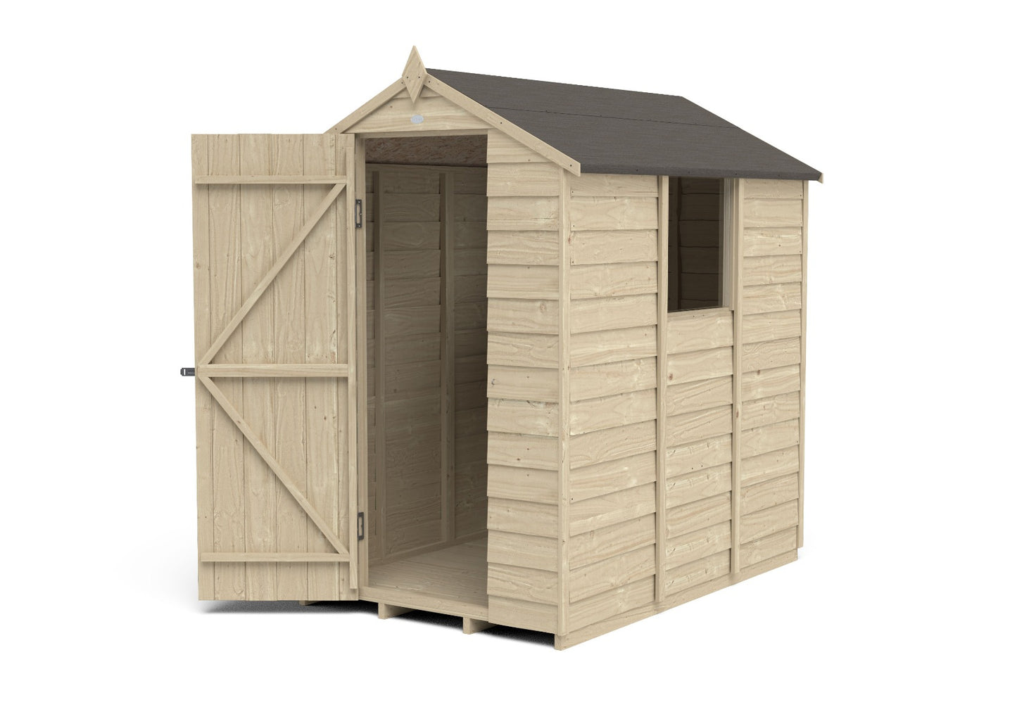 4LIFE Pressure Treated Apex Garden Shed - Overlap Timber 6x4ft