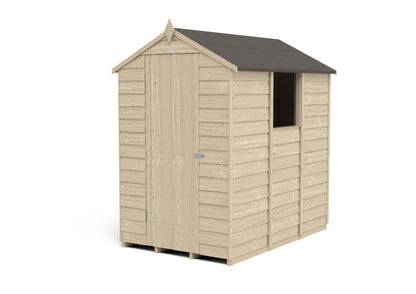 4LIFE Pressure Treated Apex Garden Shed - Overlap Timber 6x4ft