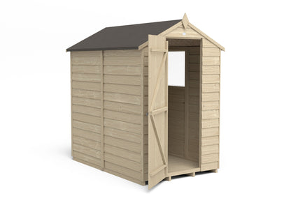 4LIFE Pressure Treated Apex Garden Shed - Overlap Timber 6x4ft