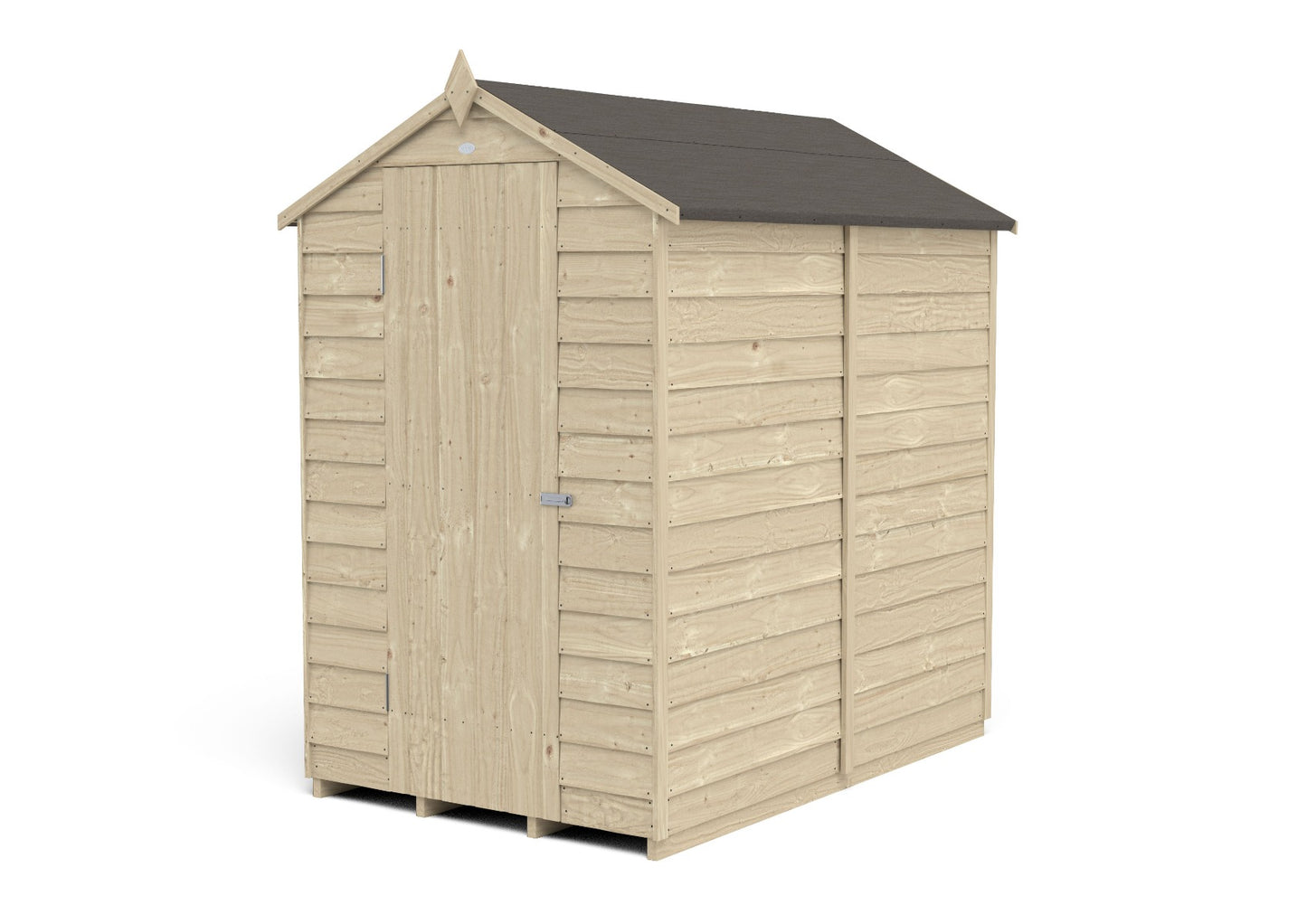 4LIFE 6x4ft Pressure Treated Apex Garden Shed - Overlap Timber