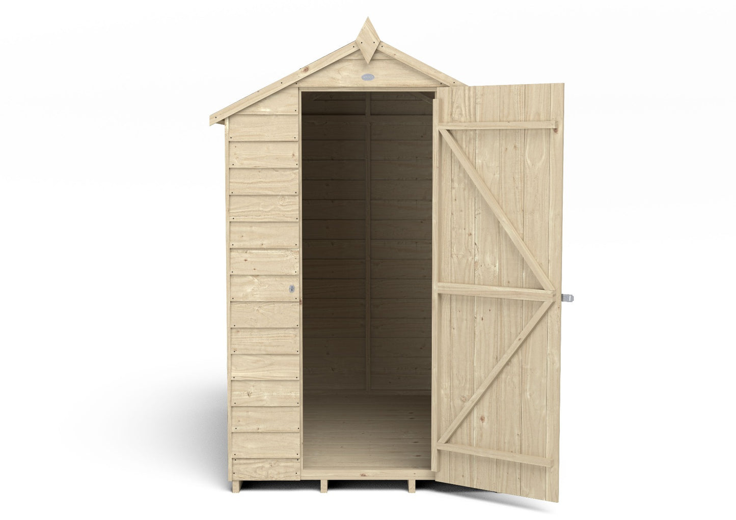 4LIFE 6x4ft Pressure Treated Apex Garden Shed - Overlap Timber