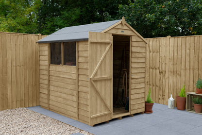 4LIFE Pressure Treated Apex Garden Shed 7x5ft - Overlap Timber