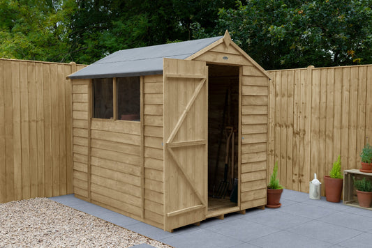 4LIFE Pressure Treated Apex Garden Shed 7x5ft - Overlap Timber