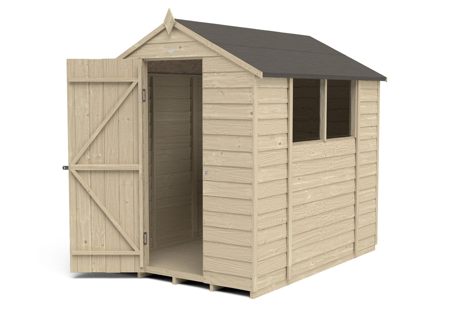 4LIFE Pressure Treated Apex Garden Shed 7x5ft - Overlap Timber