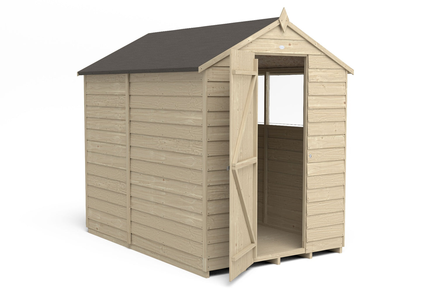 4LIFE Pressure Treated Apex Garden Shed 7x5ft - Overlap Timber