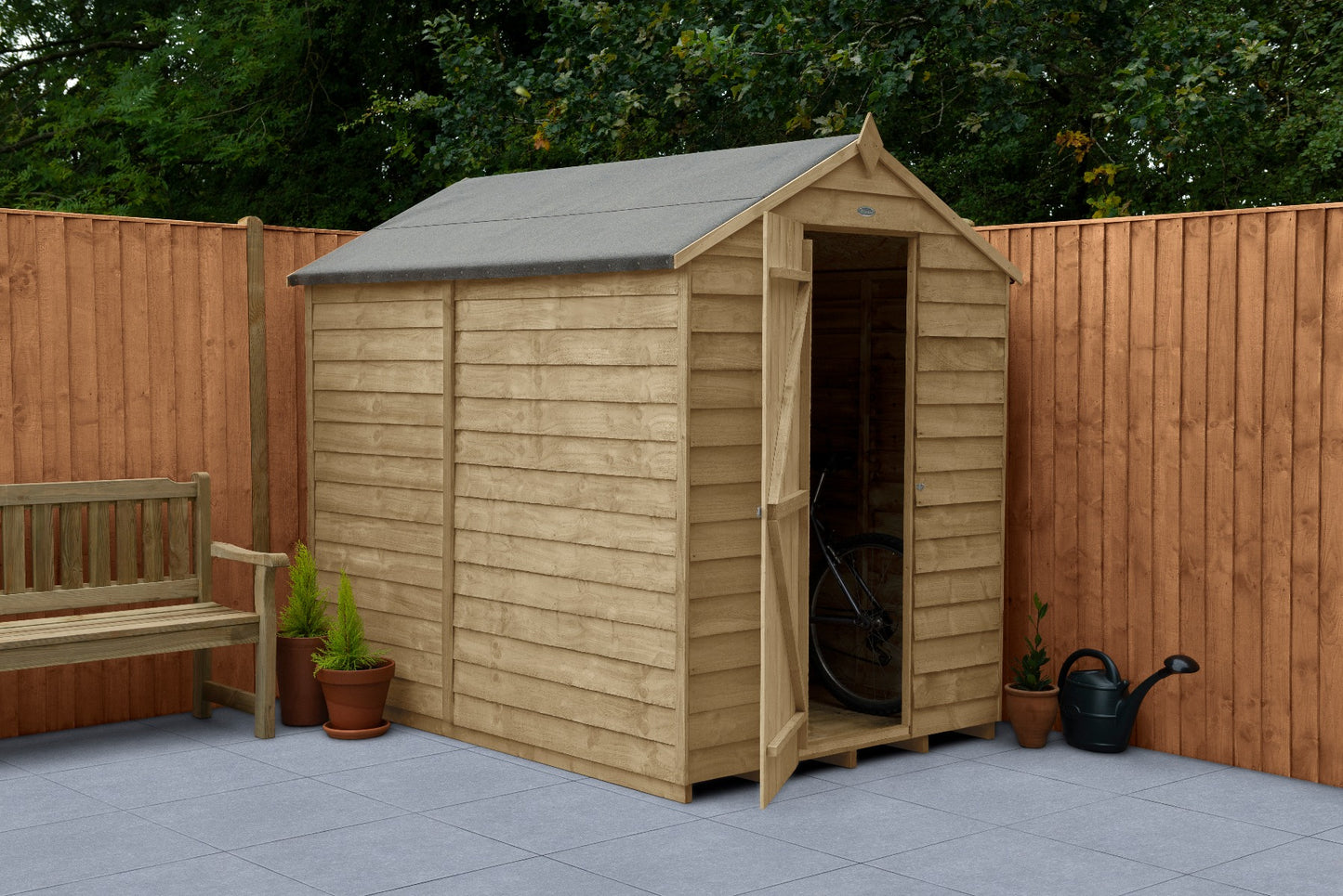 4LIFE Pressure Treated Overlap Apex Shed 7x5ft No Window Heavy Duty