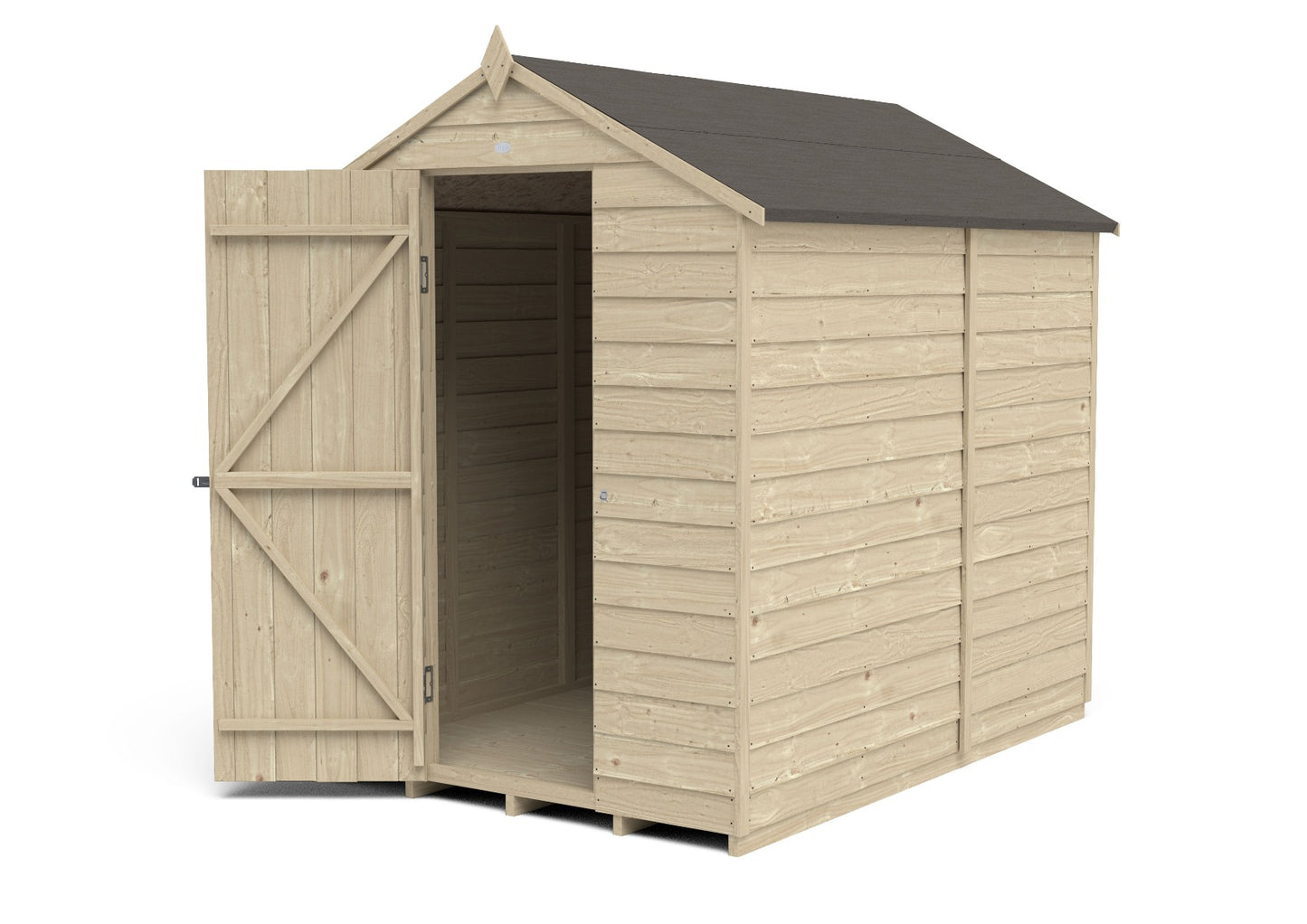 4LIFE Pressure Treated Overlap Apex Shed 7x5ft No Window Heavy Duty