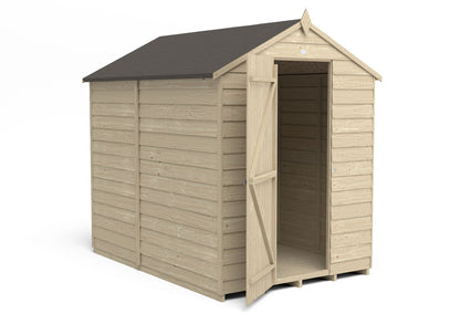 4LIFE Pressure Treated Overlap Apex Shed 7x5ft No Window Heavy Duty
