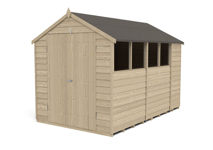 4LIFE Pressure Treated Overlap Garden Shed Double Door 10x6ft